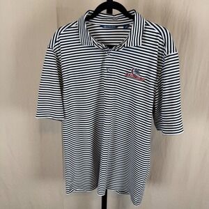 Cutter & Buck Gonzaga Bulldogs Polo Shirt Mens Large Navy Blue White Striped